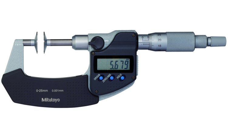 Mitutoyo Digimatic tárcsás mikrométer nem-forgó orsóval, 25-50 mm, 0.001 mm (369-251-30) termék fő termékképe