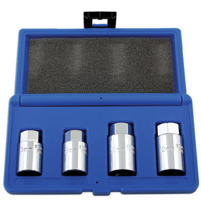 Laser Tools LAS-3734 3/8"-os és 1/2"-os tőcsavar ki- és behajtó készlet, extra rövid, M6-M12, 4 részes termék fő termékképe