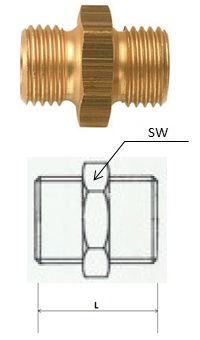 (D38M) G 3/8 x G 3/8 csatlakozású kettős karmantyú termék fő termékképe